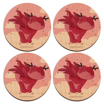 Flying Dyno, ΣΕΤ x4 Σουβέρ ξύλινα στρογγυλά plywood (9cm)