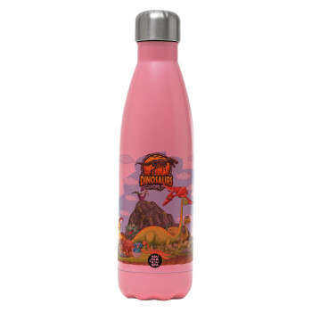 Dinosaur's world, Metal mug thermos Pink Mat (Stainless steel), double wall, 500ml