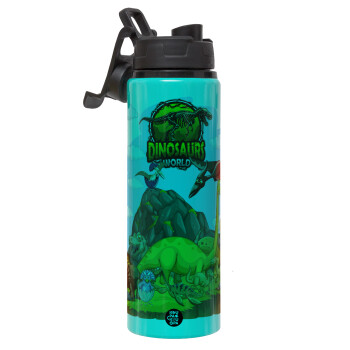 Dinosaur's world, Metallic water bottle with safety lid, 850ml aluminum