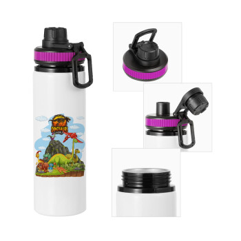 Dinosaur's world, Metallic water bottle with safety lid, 850ml aluminum