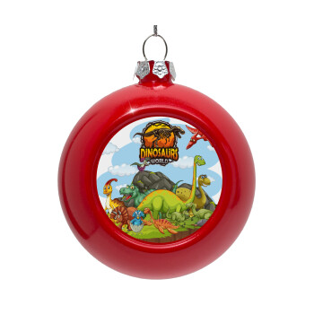 Dinosaur's world, Red Christmas tree ornament bauble 8cm