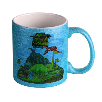 Dinosaur's world, Κούπα Σιέλ Glitter που γυαλίζει, κεραμική, 330ml