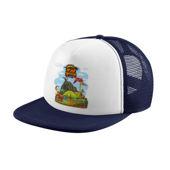 Dinosaur's world, Καπέλο Soft Trucker με Δίχτυ Dark Blue/White 