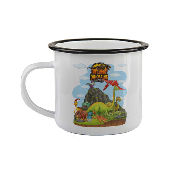 Dinosaur's world, Κούπα εμαγιέ με μαύρο χείλος 360ml