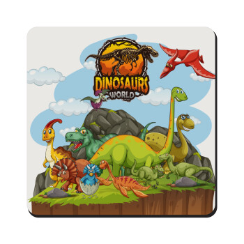 Dinosaur's world, Τετράγωνο μαγνητάκι ξύλινο 9x9cm