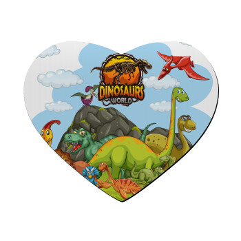 Dinosaur's world, Mousepad heart 23x20cm