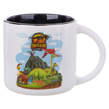 Dinosaur's world, Κούπα κεραμική 400ml Λευκή/Μαύρη