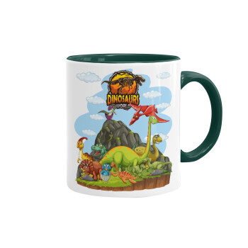 Dinosaur's world, Mug colored green, ceramic, 330ml