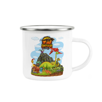 Dinosaur's world, Metallic enamel cup white 360ml