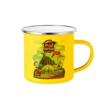 Dinosaur's world, Κούπα Μεταλλική εμαγιέ Κίτρινη 360ml