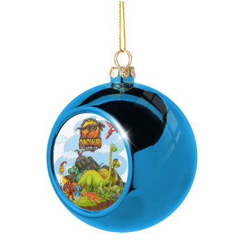 Dinosaur's world, Χριστουγεννιάτικη μπάλα δένδρου Μπλε 8cm