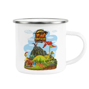 Dinosaur's world, Κούπα Μεταλλική εμαγιέ λευκη 360ml