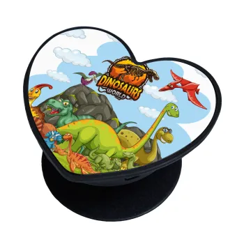 Dinosaur's world, Phone Holders Stand  καρδιά Μαύρο Βάση Στήριξης Κινητού στο Χέρι