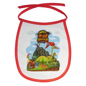 Dinosaur's world, Σαλιάρα μωρού αλέκιαστη με κορδόνι Κόκκινη