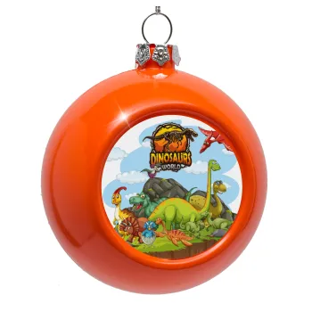 Dinosaur's world, Orange Christmas tree ornament bauble 8cm