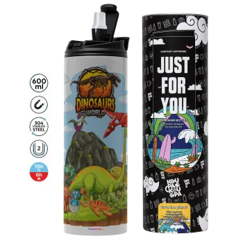 Dinosaur's world, Tumbler stainless steel GREY 600ml