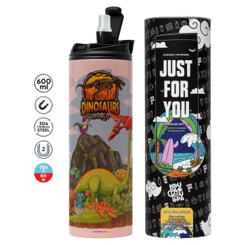 Dinosaur's world, Tumbler stainless steel PINK 600ml