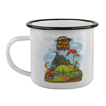 Dinosaur's world, Κούπα εμαγιέ με μαύρο χείλος 360ml