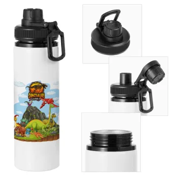 Dinosaur's world, Metal water bottle with safety cap, aluminum 850ml