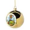 Golden Christmas tree ball ornament 8cm
