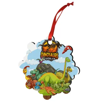 Dinosaur's world, Στολίδι Χριστουγεννιάτικο στολίδι snowflake ξύλινο 7.5cm