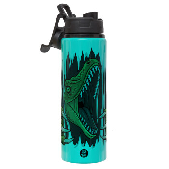 Dinosaur scratch, Metallic water bottle with safety lid, 850ml aluminum