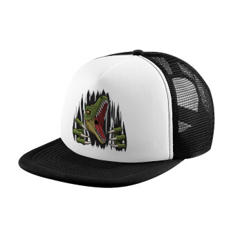 Dinosaur scratch, Καπέλο Soft Trucker με Δίχτυ Black/White 