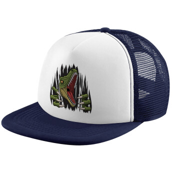 Dinosaur scratch, Καπέλο Ενηλίκων Soft Trucker με Δίχτυ Dark Blue/White (POLYESTER, ΕΝΗΛΙΚΩΝ, UNISEX, ONE SIZE)