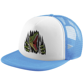 Dinosaur scratch, Καπέλο Soft Trucker με Δίχτυ Γαλάζιο/Λευκό