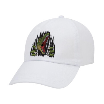 Dinosaur scratch, Καπέλο Ενηλίκων Baseball Λευκό 5-φύλλο (POLYESTER, ΕΝΗΛΙΚΩΝ, UNISEX, ONE SIZE)