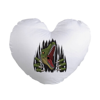 Dinosaur scratch, Μαξιλάρι καναπέ καρδιά 40x40cm περιέχεται το  γέμισμα