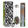 Easter candle, metallic white thermos bottle (500ml) & aromatic flat candle (30cm) (GRAY)