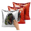 Μαξιλάρι καναπέ Μαγικό Κόκκινο με πούλιες 40x40cm περιέχεται το γέμισμα