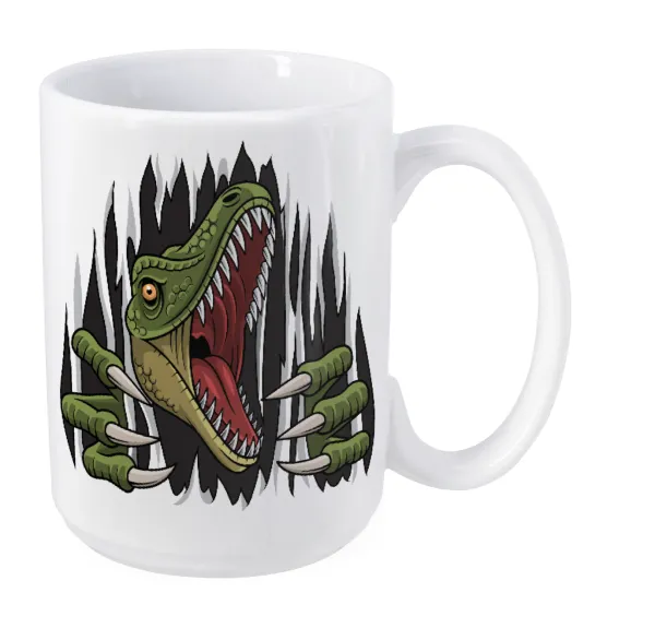 Dinosaur scratch — Mega mug, ceramic, 450ml