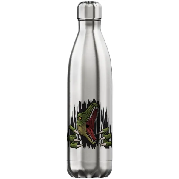 Dinosaur scratch — Inox (Stainless steel) hot metal mug, double wall, 750ml