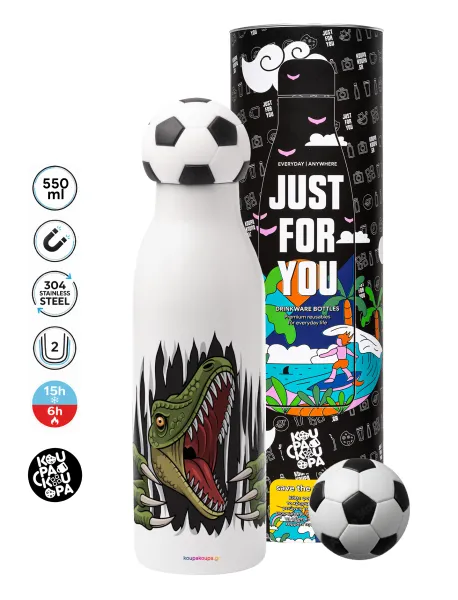 Dinosaur scratch — Soccer Metal mug thermos, double wall, 550ml