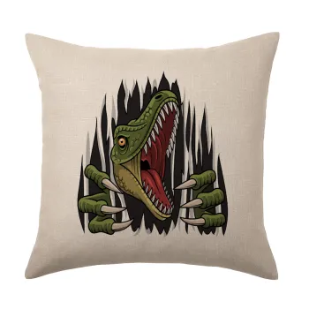 Dinosaur scratch, Μαξιλάρι καναπέ ΛΙΝΟ 40x40cm περιέχεται το  γέμισμα