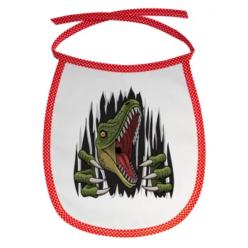 Dinosaur scratch, Σαλιάρα μωρού αλέκιαστη με κορδόνι Κόκκινη