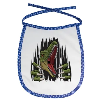 Dinosaur scratch, Σαλιάρα μωρού αλέκιαστη με κορδόνι Μπλε