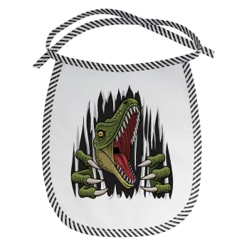 Dinosaur scratch, Σαλιάρα μωρού αλέκιαστη με κορδόνι Μαύρη