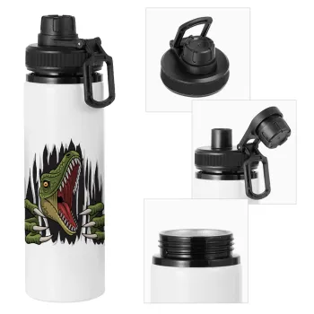 Dinosaur scratch, Metal water bottle with safety cap, aluminum 850ml