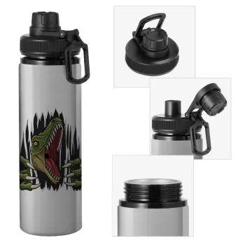 Dinosaur scratch, Metallic water bottle with safety cap, 850ml aluminum