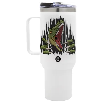 Dinosaur scratch, Mega Stainless steel Tumbler with lid, double wall 1,2L