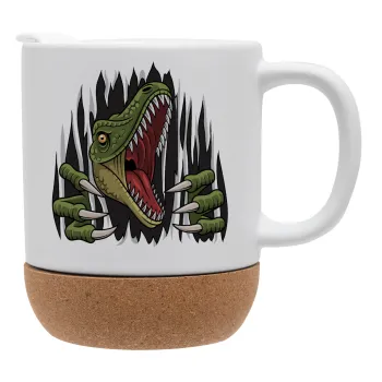 Dinosaur scratch, Ceramic coffee mug Cork (MAT), 330ml