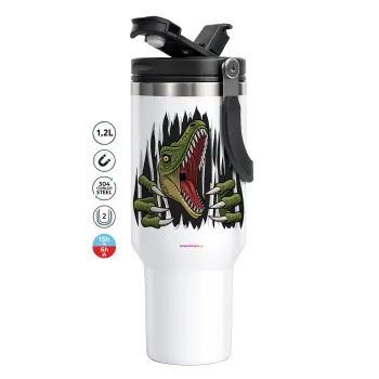 Dinosaur scratch, Mega Tumbler με καπάκι, διπλού τοιχώματος (θερμό) 1,2L
