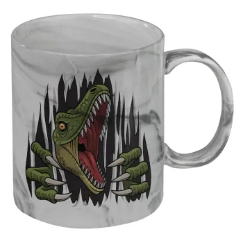 Dinosaur scratch, Κούπα κεραμική, marble style (μάρμαρο), 330ml