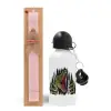 Easter Set, metallic aluminum bottle (500ml) & aromatic flat Easter candle (30cm) (PINK)