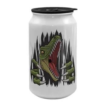 Dinosaur scratch, Κούπα ταξιδιού μεταλλική με καπάκι (tin-can) 500ml