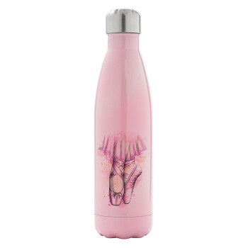 Ballerina shoes, Metal mug thermos Pink Iridiscent (Stainless steel), double wall, 500ml