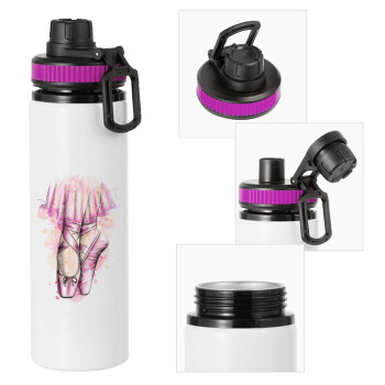 Ballerina shoes, Metallic water bottle with safety lid, 850ml aluminum